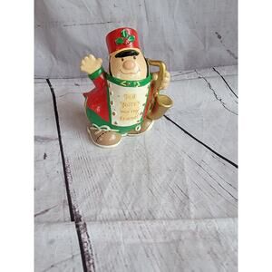 Vintage Enesco Human Bean Figurine Music Saxophone Christmas Note Worthy Friend